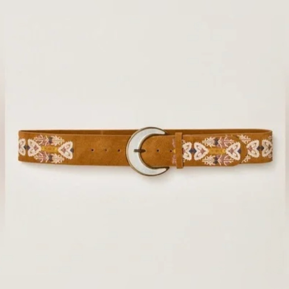 Free People Fleur Waist Belt – Embroidered Leather Boho Belt | M/L | NWOT - Picture 7 of 15